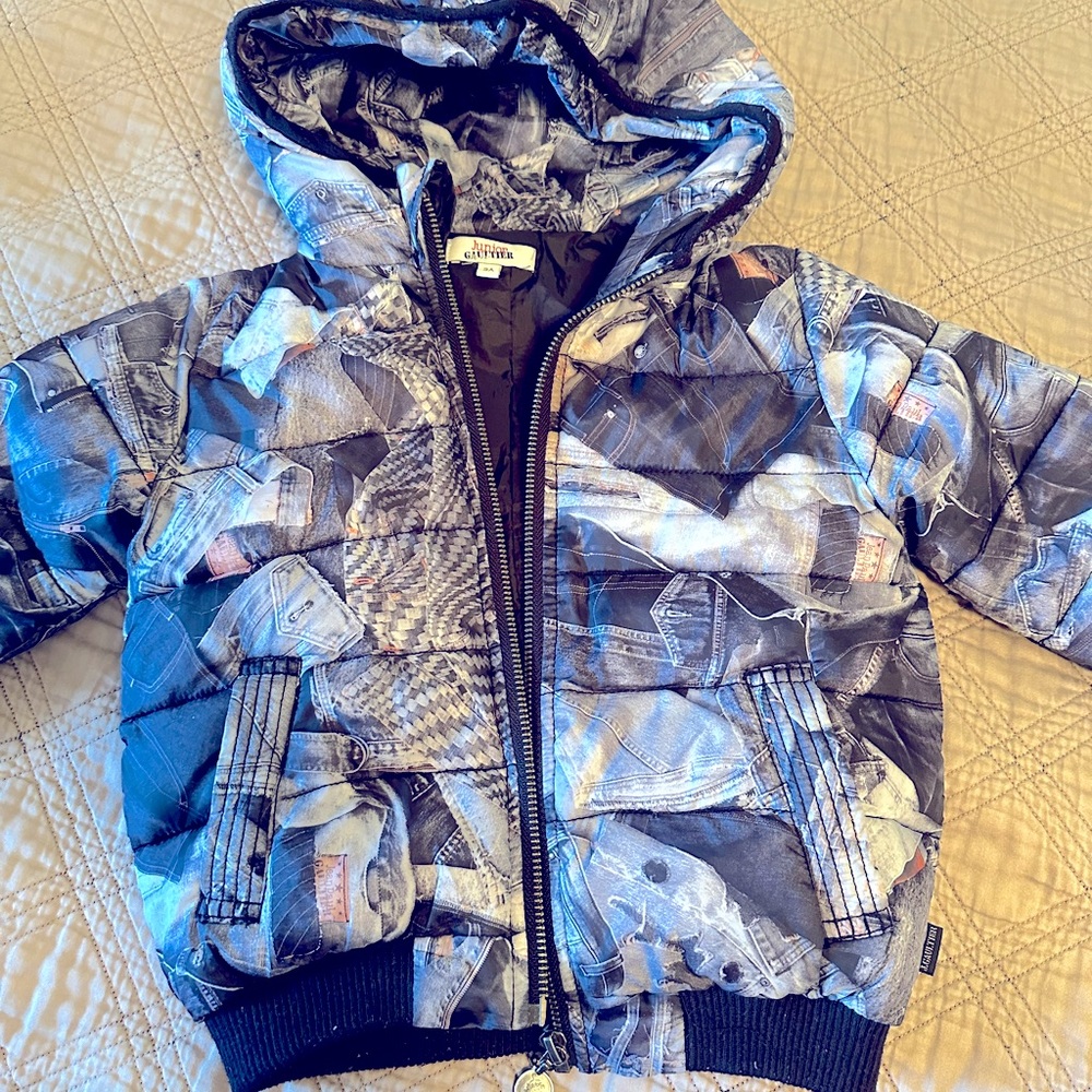 Winter jacket with zipper and hood by Junior Gaultier for boy 18-24 months